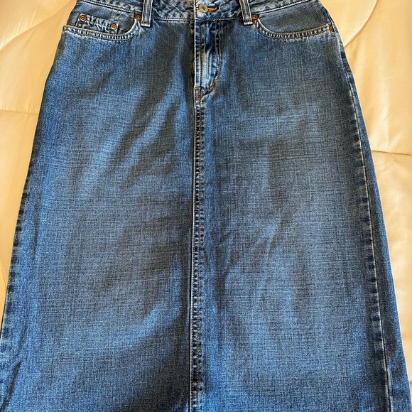 Lucky Brand Dungarees, long denim skirt - Picture 10 of 13